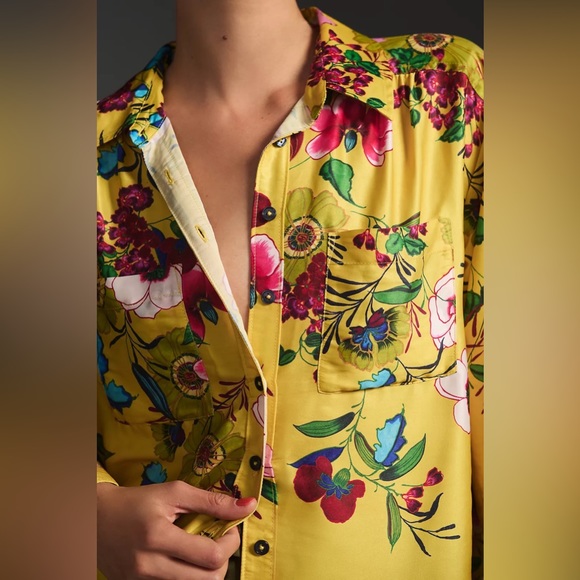 New🌟By Anthropologie Relaxed Buttondown Blouse - Picture 3 of 5